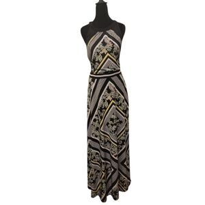 INC International Concepts Black and White Halter Maxi Dress